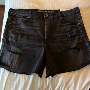 AE Black Denim Shorts
